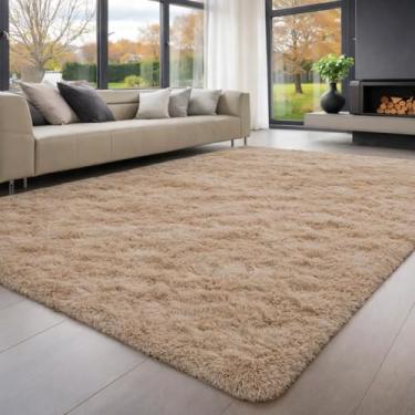 Imagem de Tapete Peludo Grande 3,00x2,00 Felpudo Antiderrapante Lavável para Sala e Quarto(Bege)