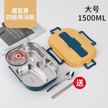 Imagem de Caixa térmica portátil de grande capacidade para funcionários escritório e estudantes compartimentos divididos embalagem inodora multiespecificação