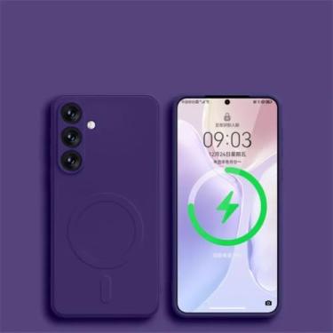 Imagem de Capa para Samsung Galaxy A55 S24 S25 Ultra S23 FE S22 S21 Plus A15 A35 5G (Para S24/Roxo Escuro)