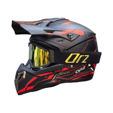 Imagem de Capacete De Motocicleta Feminino Adulto Certificado DOT Kask Cross Dow