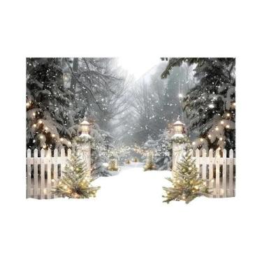 Imagem de Guirlanda Branca De Natal Para Lareira, Cenário De Festa De Fim De Ano