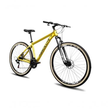 Imagem de Bicicleta Aro 29 Absolute Nero 5 Alumínio 2x9 18v K7 Freios Hidráulicos Garfo Com Trava Pneu C/faixa - Amarelo Tam.21