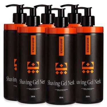 Imagem de Kit 6 Shaving Gel De Barbear Nerk Embaixador 500Ml