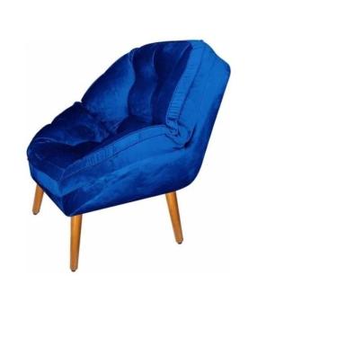 Imagem de Poltrona Decorativa Califórnia Em Tecido Suede Pés Madeira