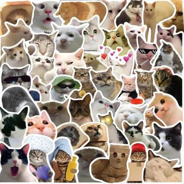 Imagem de 50PCS Adesivos De Gato Engraçados E Fofos, Decalques De Desenhos Anima
