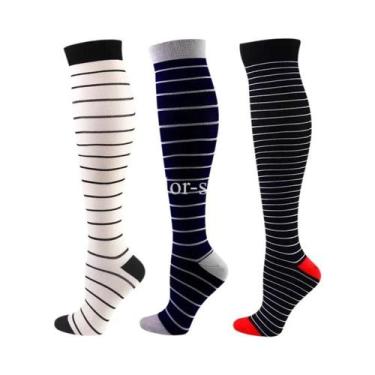 Imagem de Meias De Compressão Para Mulheres E Homens, 3 Pares, 20-30mmHg, Até O 