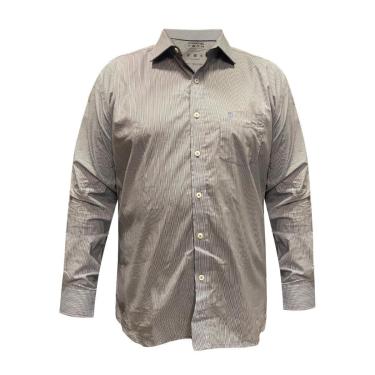 Imagem de Camisa Masculina Individual Comfort Listrado Azul Médio-Masculino