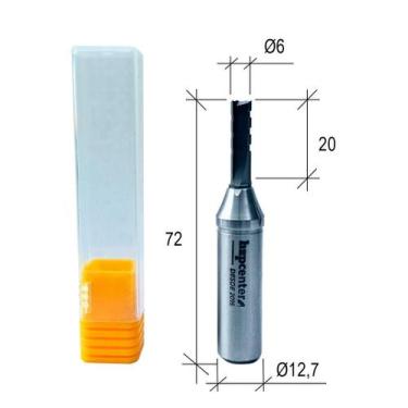 Imagem de Fresa Reta CNC Router com 3 Corte 06 x 20 Haste 12,7 - hzp Center