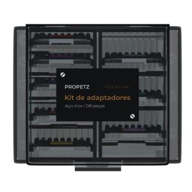 Imagem de Kit Pente Adaptador Maquina Tosa Aço Inox Propetz C/ 8 Peças