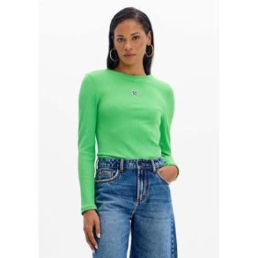 Imagem de Blusa Canelada Manga Longa Com Logo Frontal-Feminino