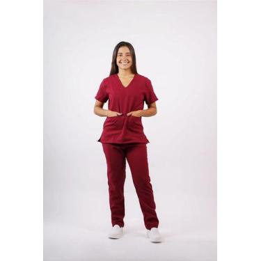 Imagem de Pijama Feminino Oxford Vinho - - Toka Brasil, M