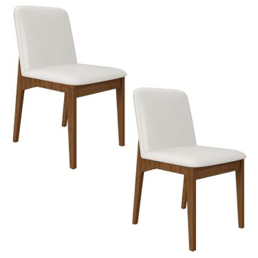 Imagem de Kit 2 Cadeiras Windsor Estofadas Em Corino Freijó/cori Branco - M.a