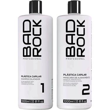 Imagem de Bad Rock Plástica Capilar - Kit Escova Progressiva Orgânica Nanotecnologia 2x 1l