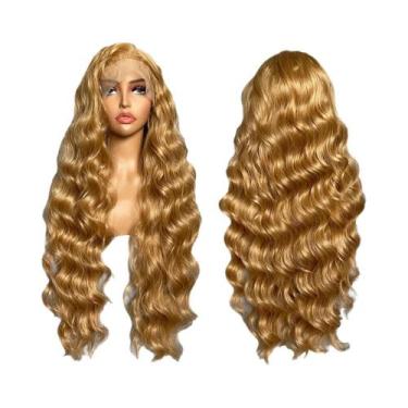 Imagem de Peruca Sintética Longa De 32 Polegadas Com Ondas Soltas Pretas E Renda