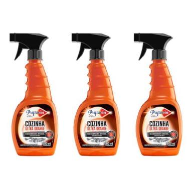 Imagem de Kit 3 Desengordurantes Cozinha Ultra Forte Orange ProfisseIN - Tablet 