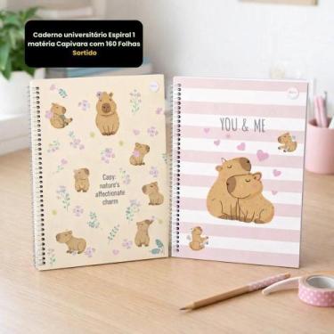Imagem de Caderno Univ. Espiral Capivara 160 Fls Sortido - Animativa