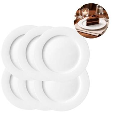 Imagem de 18 Prato Sobremesa Melamina 15cm Branco Resistente Leve - New Goods