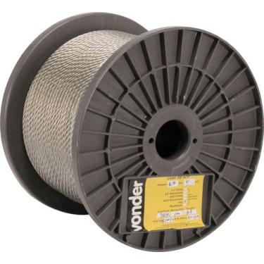 Imagem de Cabo de aço aai 3/16" alma de aço 6x19m inox com 100 metros - Vonder