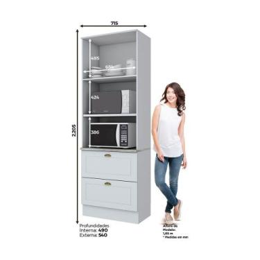 Imagem de Paneleiro Duplo Americana 2 Portas 2 Gavetas Henn, Branco