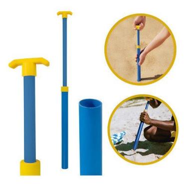 Imagem de Saca Areia Puxador Praia Guarda- Sol Portátil Azul Liso - Mor