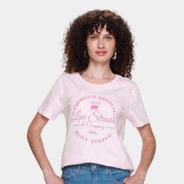 Imagem de Camiseta Levis Perfect Tee Feminina, Rosa claro, G
