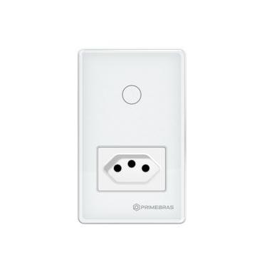 Imagem de Interruptor Touch Inteligente Com Tomada Wifi Primebras TP1011 Branco