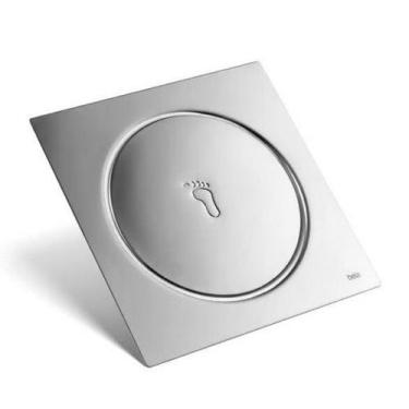 Imagem de Ralo Click Inteligente 10x10 Cm Quadrado Redondo Inox Cromado - Veda C