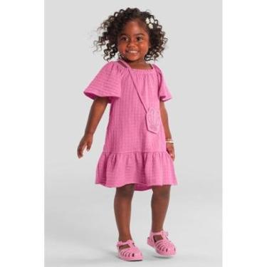 Imagem de Vestido infantil menina com bolsa Brandili-Feminino