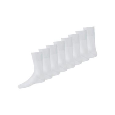 Imagem de Kit com 8 Pares de Meias Social Lupo 1100-011/049, Branco, 37-44