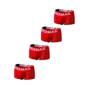 Imagem de Cuecas Boxer Masculinas Em Malha Respirável, Pacote Com 4 Peças, Jockm