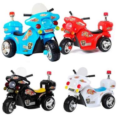 Imagem de Mini Moto Elétrica Triciclo Infantil Polícia Várias Cores IMPORTWAY, V