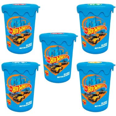 Imagem de 5x Slime Metalizado 180g - Hot Wheels - Doce Brinquedo
