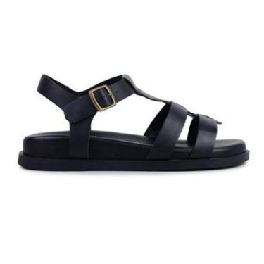 Imagem de Sandália Feminina Cravo e Canela Couro Preta - 1456CC-Feminino