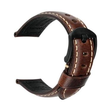 Imagem de Pulseira De Relógio Vintage Em Couro Genuíno 20mm 22mm 24mm Com Fecho 