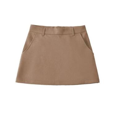 Imagem de Minissaia Evasê Vintage de Cintura Alta com Zíper - Saias Femininas Ch