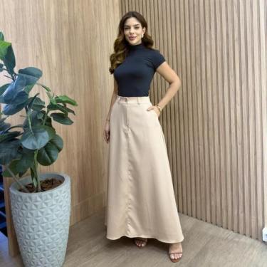 Imagem de Saia Longa Feminina Alfaiataria Elegante Premium - CACHARREL STORE, Be