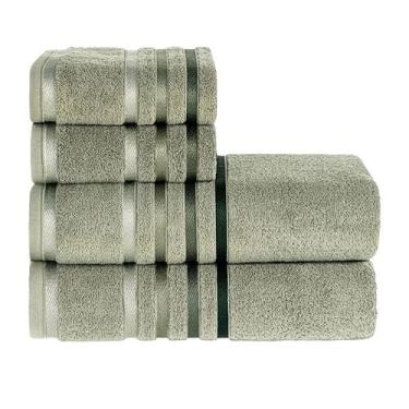 Imagem de Kit Jogo De Toalhas Karsten 4 Peças Banho e Rosto Lumina Fio Penteado,