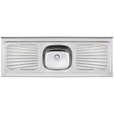 Imagem de Pia de Apoio Tramontina New Raggi 40 em Aço Inox 150x52cm Com Válvula