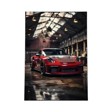 Imagem de Pôster De Carro Esportivo Luxuoso 911 GT3 RS, Impressão Em Tela Com Ro