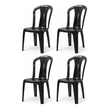 Imagem de KIT 4 CADEIRAS BISTRO DECOR MOBILIA 77 PRETA Conforto e Estilo para Co