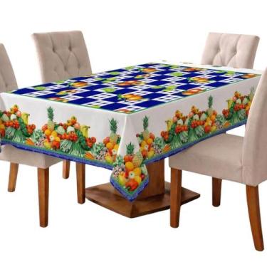 Imagem de Toalha de Mesa Retangular 8 Cadeiras 2,50M x 1,45M Estampada Grande Ox