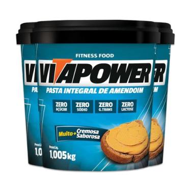 Imagem de Kit 3 Pasta de Amendoim Vitapower Integral 1Kg - Vitafor