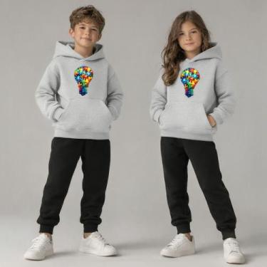 Imagem de Look Infantil Autismo Moletom Completo Confortável e calça Roupa Infan