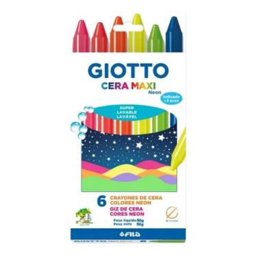 Imagem de Giz De Cera Giotto Maxi Neon 6 Cores