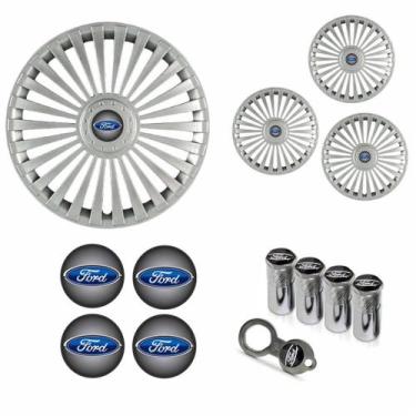Imagem de Jogo Calota Aro 15 Europa Premium Ford + Emblema Resinado + Tampa Vent