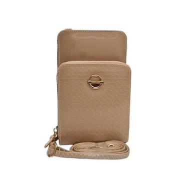 Imagem de Bolsa Carteira feminina transversal verniz alça tiracolo com porta car