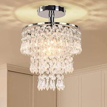 Imagem de Luz de teto de cristal FRIXCHUR 20x29cm 3 camadas Chrome 110V
