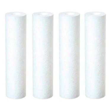 Imagem de Kit 4 Filtro Refil Polipropileno Liso 9 3/4 5 Micra 1 Micra Branco - R