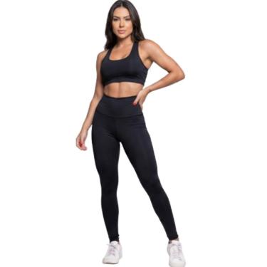 Imagem de Calça Legging Cós Alto Lisa Bella Fiore Roupa Para Academia Treino Moda Fitness Feminin...