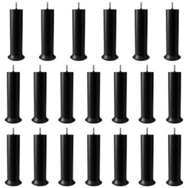 Imagem de Kit Pes Para Cama Box Com 18cm de Altura na Cor Preto Com 6 Unidades -